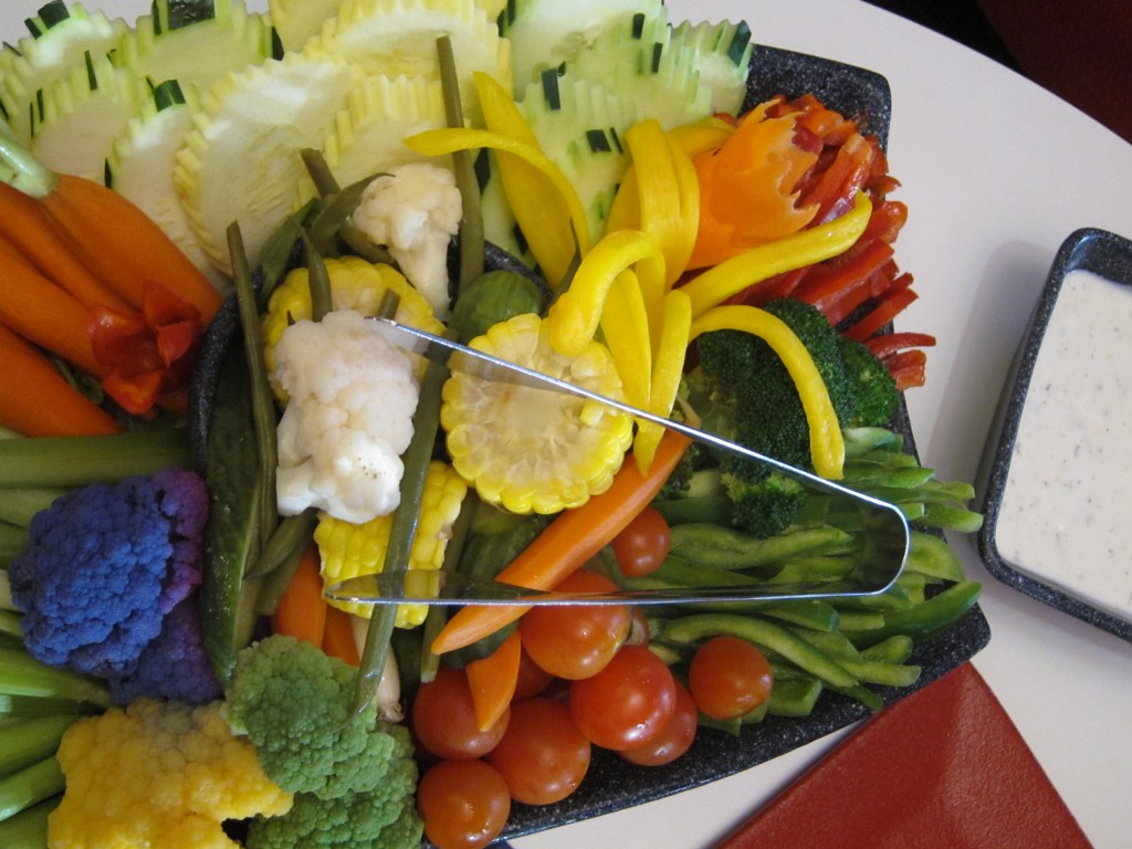 Vegetable tray at Cardinal stadium skybox
