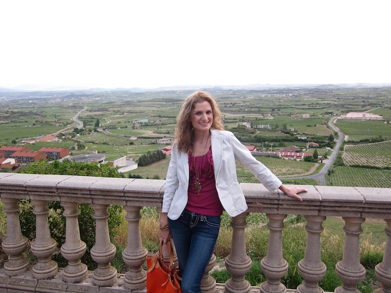 Michelle Dudash in El Rioja wine region in Spain