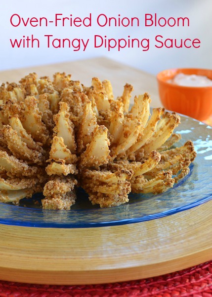 Oven-Fried Onion Bloom with Tangy Dipping Sauce