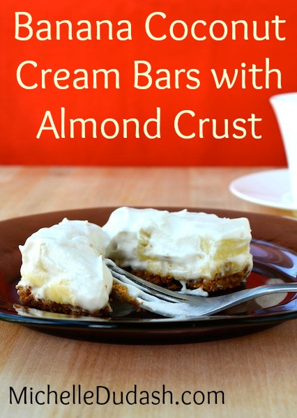 Banana Coconut Cream Bars with Almond Crust