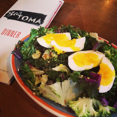 Kale and egg salad with anchovies at Bar Toma in Chicago