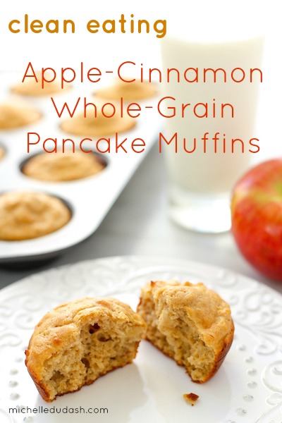 Apple Cinnamon Whole Grain Pancake Muffins 
