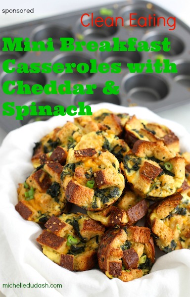 Mini Breakfast Casseroles with Spinach and Cheese 
