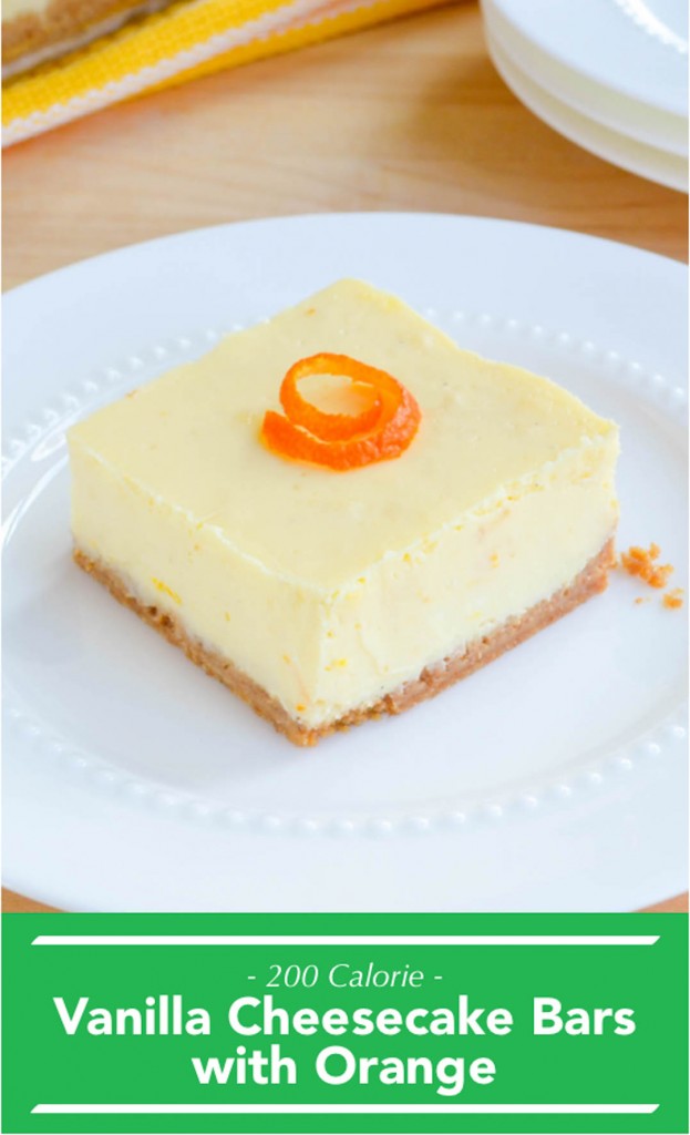 - 200 Calorie - Vanilla Cheesecake Bars with Orange