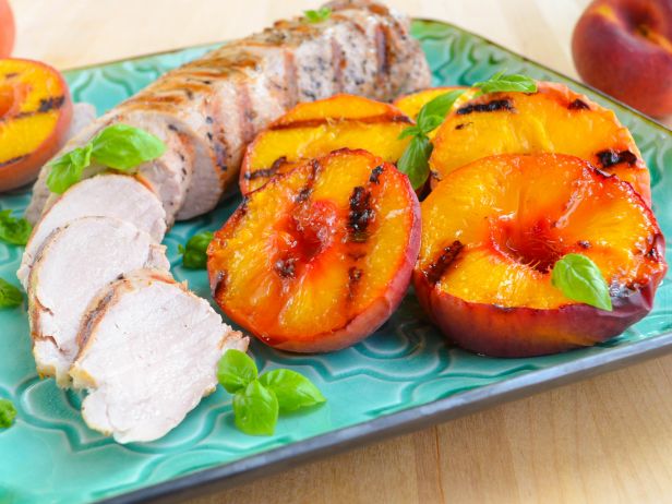 5-Ingredient Grilled Pork and Peaches