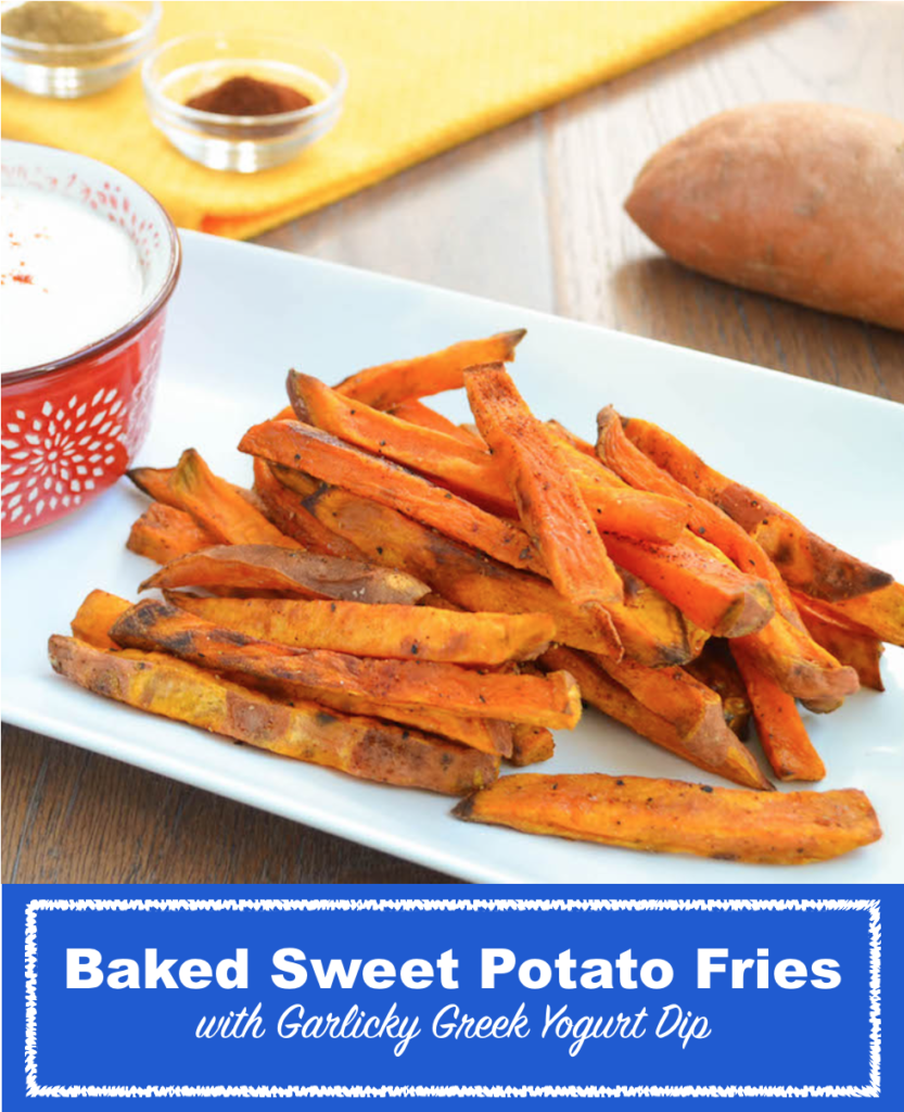 Baked Sweet Potato Fries with Garlicky Greek Yogurt Dip | Michelle ...